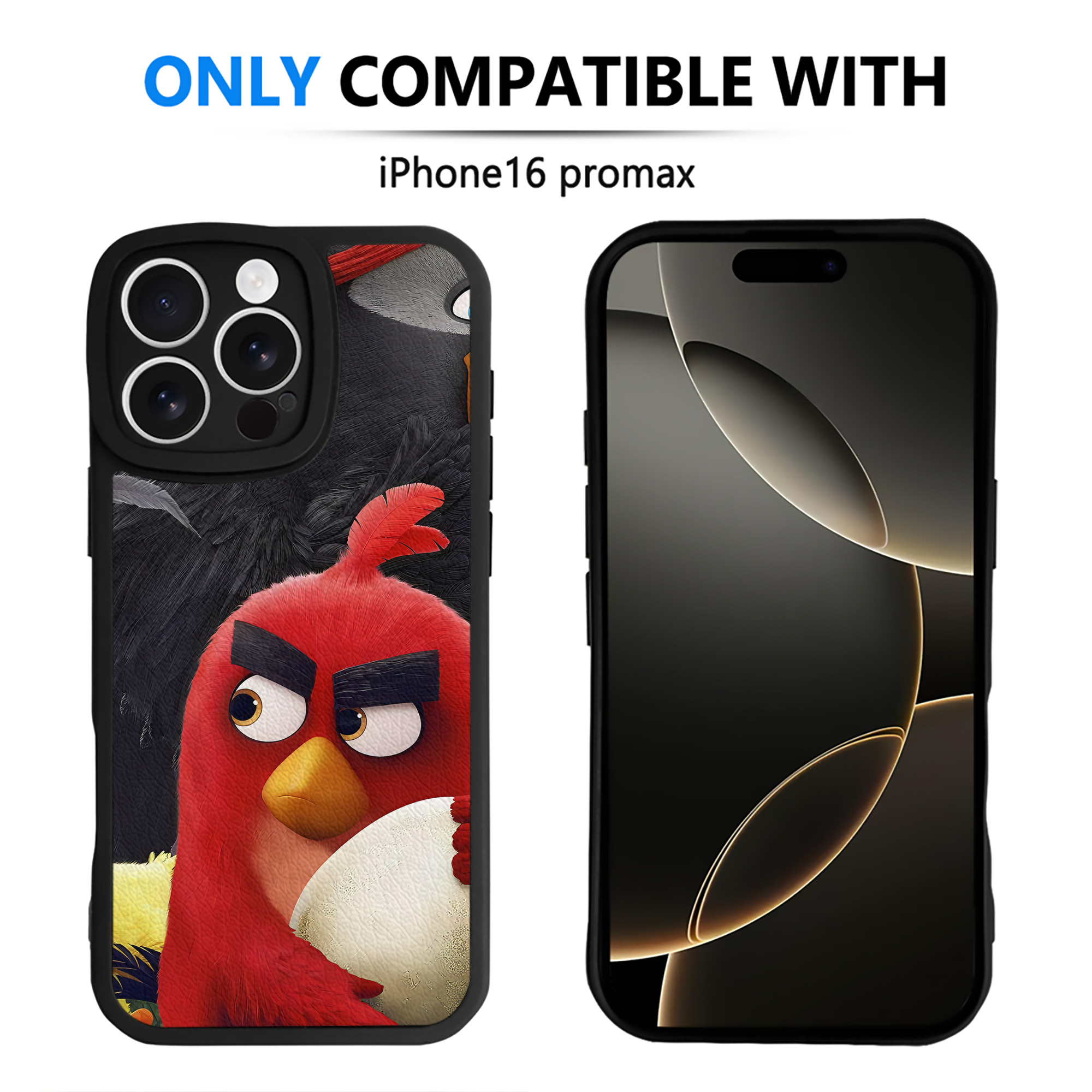 （画像用） Angry Birds アングリーバード 【iPhone 16シリーズ対応】シリコンスマホケース（レザー調） 材質：シリコン